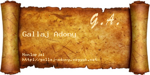 Gallaj Adony névjegykártya